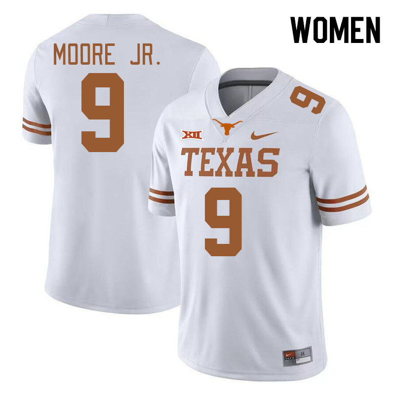 Women #9 DeAndre Moore Jr. Texas Longhorns 2023 College Football Jerseys Stitched-White